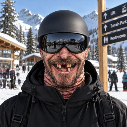Frosty Face Ski Mask – Funny Realistic Face Balaclava for Skiing, Snowboarding & Winter Adventures
