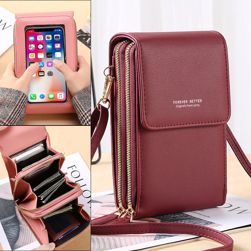 👝🔐Compact Anti-Theft Phone Crossbody Bag:  Multi-Layer Storage & Premium Leather
