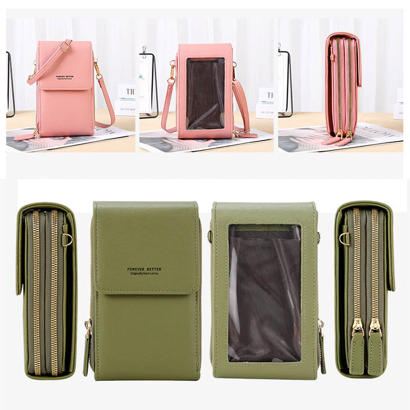👝🔐Compact Anti-Theft Phone Crossbody Bag:  Multi-Layer Storage & Premium Leather