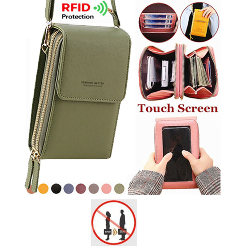 👝🔐Compact Anti-Theft Phone Crossbody Bag:  Multi-Layer Storage & Premium Leather