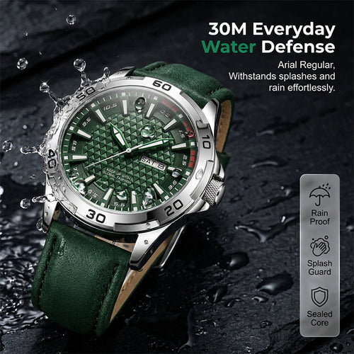 ⌚Swiss Explorer Watch | microscope‑calibrated movement，Luminous，3D Dial & 30M Water Resistant