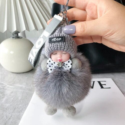 🧸 Soft Plush Doll Keychain - Adorable Style & Everyday Accessory