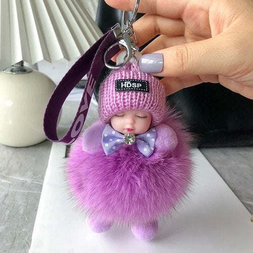 🧸 Soft Plush Doll Keychain - Adorable Style & Everyday Accessory