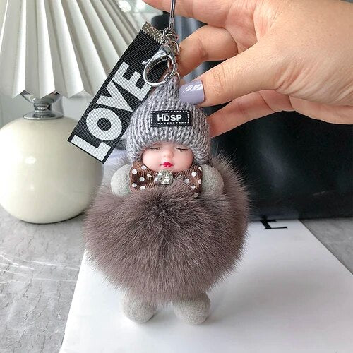🧸 Soft Plush Doll Keychain - Adorable Style & Everyday Accessory