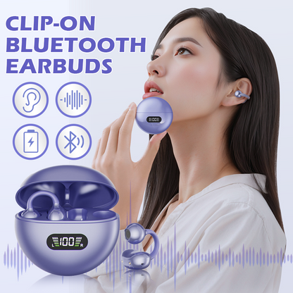 🔥50% OFF Clip-On Open Ear Bluetooth Earbuds | 50K Sold, No Ear Pain, 8-10H Playtime