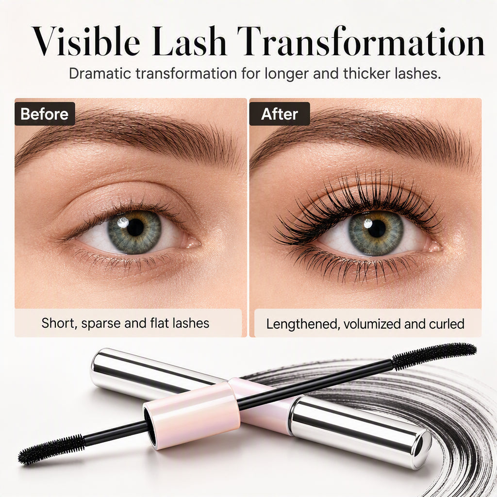 🥳2026 HOT SALE🥳💞50K+ SOLD! 💄 Double-Ended Waterproof Volumizing Mascara – 2mm precision brush, bionic fibers & 24H waterproof. No clumps, no smudges – perfect for gym & office! ✨🛡️