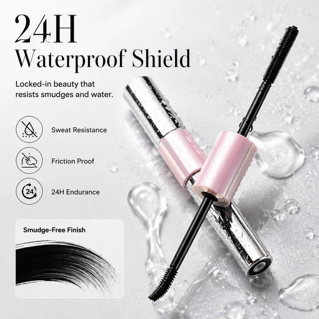 🥳2026 HOT SALE🥳💞50K+ SOLD! 💄 Double-Ended Waterproof Volumizing Mascara – 2mm precision brush, bionic fibers & 24H waterproof. No clumps, no smudges – perfect for gym & office! ✨🛡️