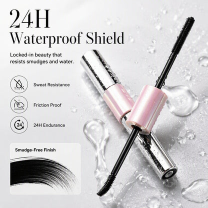 🥳2026 HOT SALE🥳💞50K+ SOLD! 💄 Double-Ended Waterproof Volumizing Mascara – 2mm precision brush, bionic fibers & 24H waterproof. No clumps, no smudges – perfect for gym & office! ✨🛡️