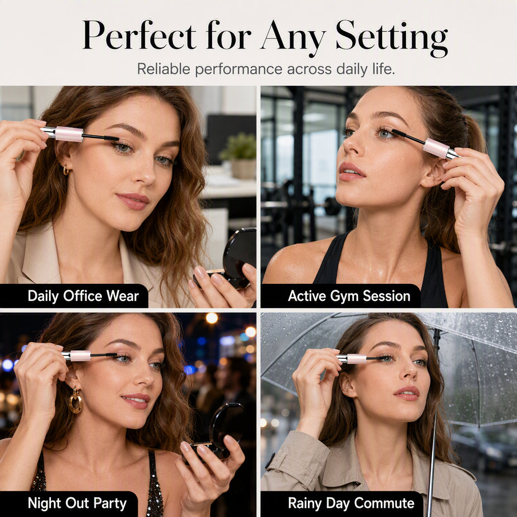 🥳2026 HOT SALE🥳💞50K+ SOLD! 💄 Double-Ended Waterproof Volumizing Mascara – 2mm precision brush, bionic fibers & 24H waterproof. No clumps, no smudges – perfect for gym & office! ✨🛡️