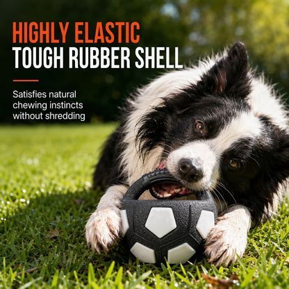 🐶 Interactive Dog Football with Handle - Engaging Play & Bite-Resistant TPR
