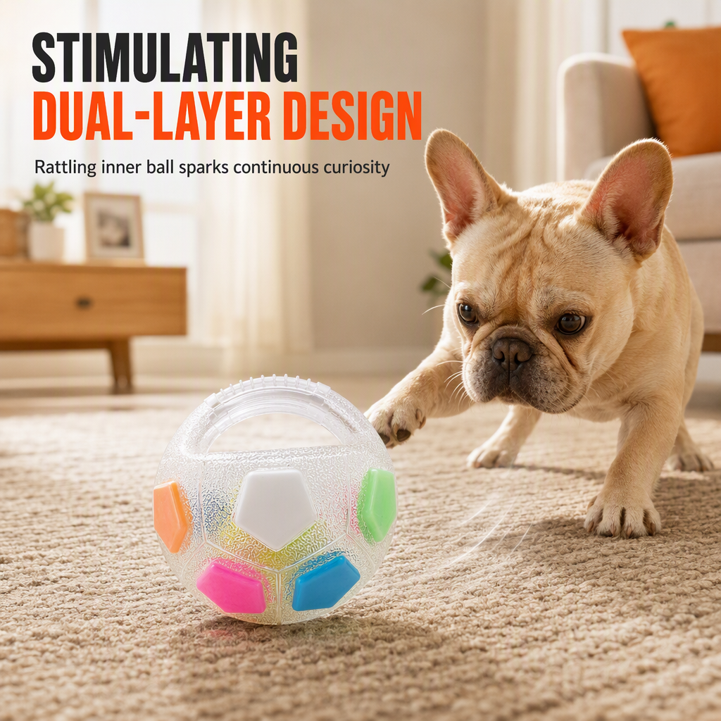 🐶 Interactive Dog Football with Handle - Engaging Play & Bite-Resistant TPR
