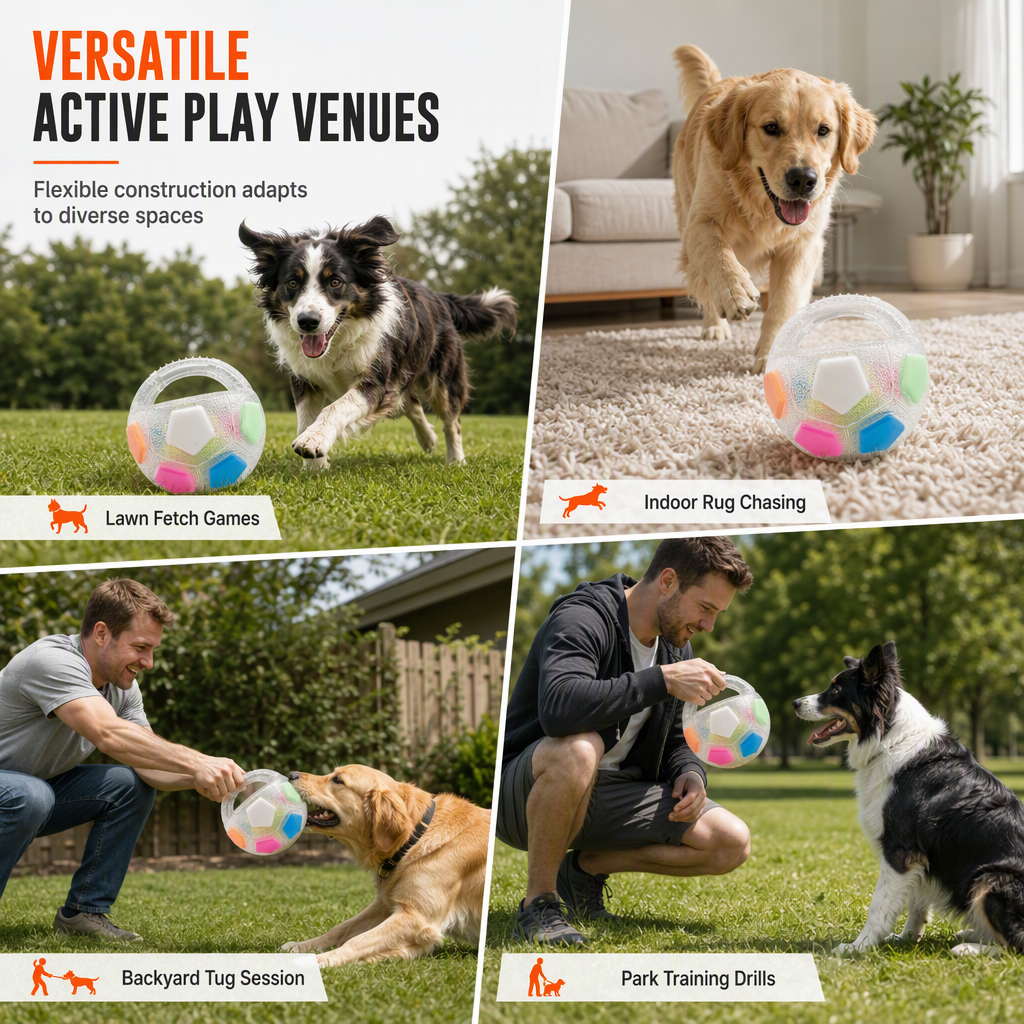 🐶 Interactive Dog Football with Handle - Engaging Play & Bite-Resistant TPR
