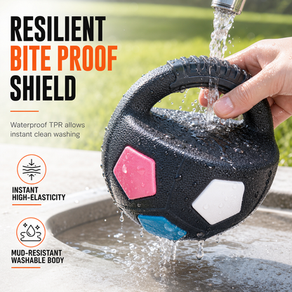🐶 Interactive Dog Football with Handle - Engaging Play & Bite-Resistant TPR