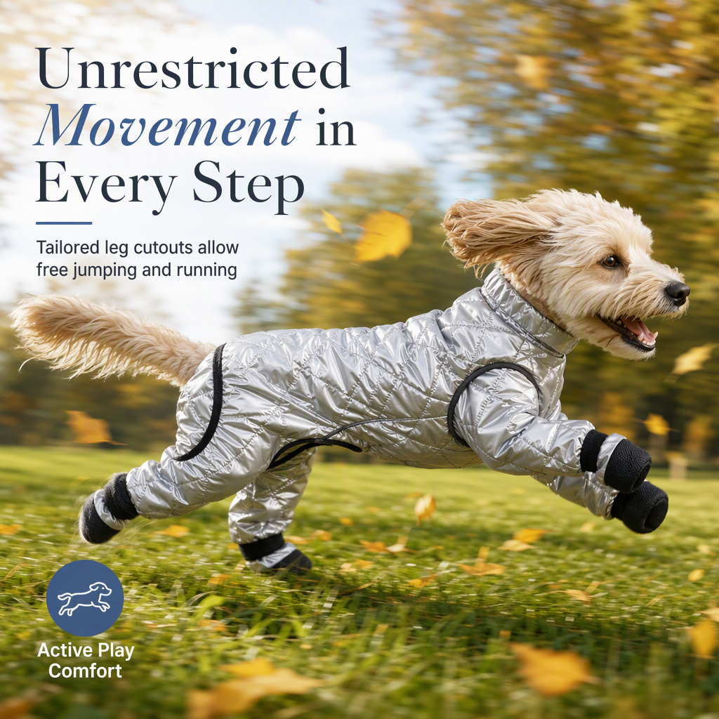 📢📢 49% OFF🐾Full Coverage Waterproof Dog Winter Jumpsuit Fleece Lined Thick Warm Four Legged Coat