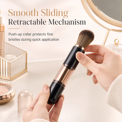 🔥50% OFF｜Retractable Travel Makeup Brush Set with Silicone Lip Brush