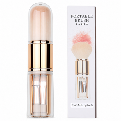 🔥50% OFF｜Retractable Travel Makeup Brush Set with Silicone Lip Brush