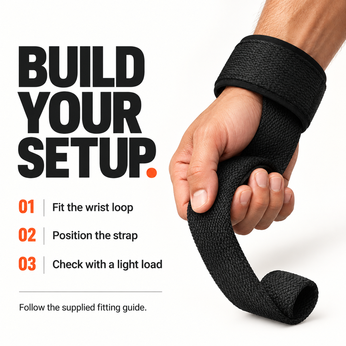 Self-Curling Lifting Straps — Padded Wrist Loops, 1 Pair