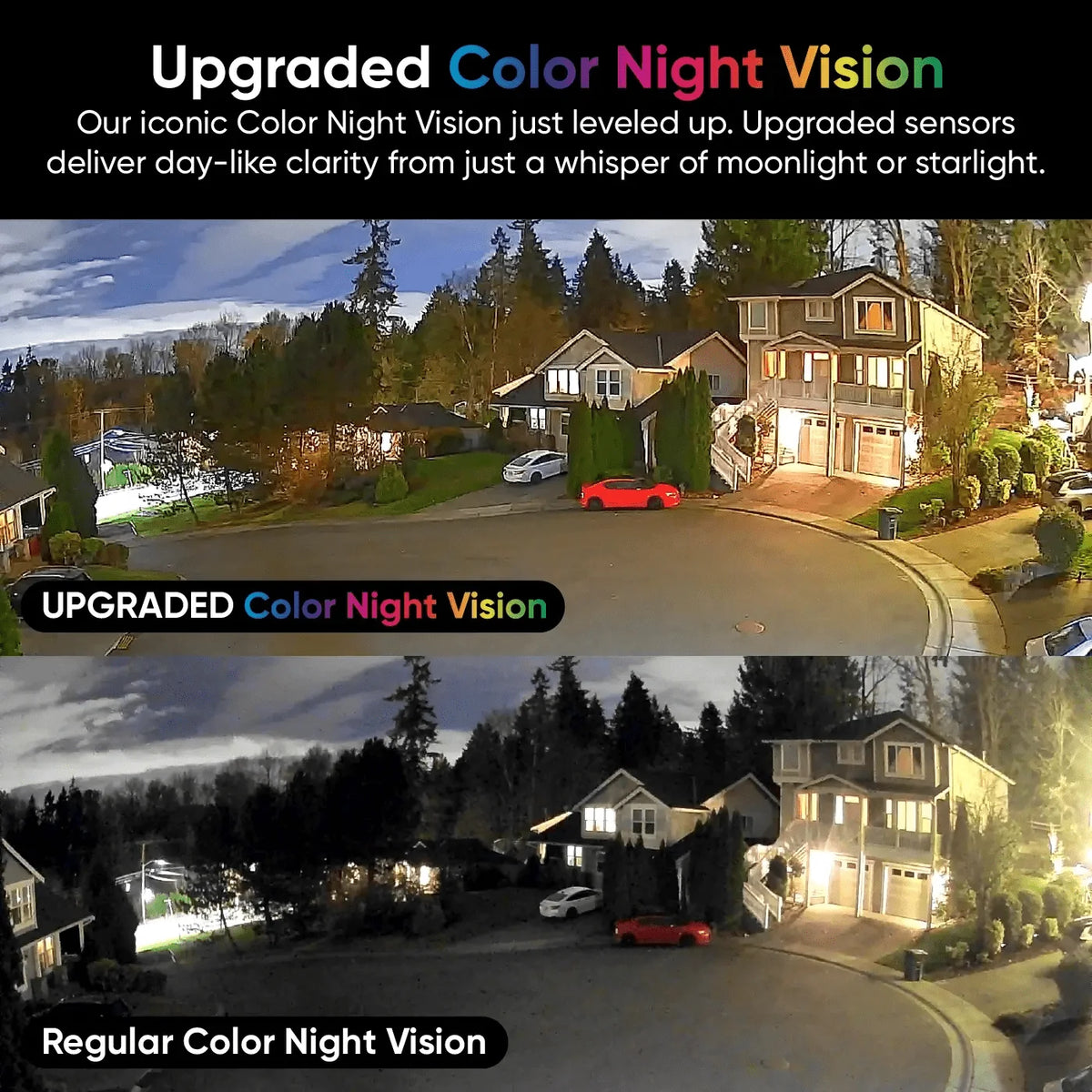 Window security camera with color night vision