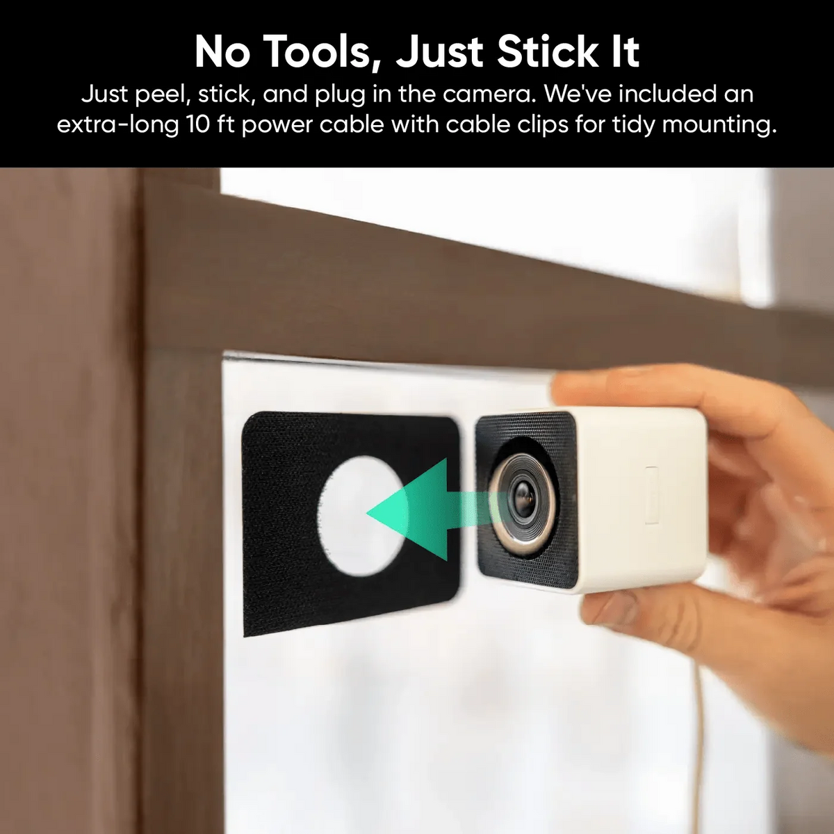Window security camera mounted on a window